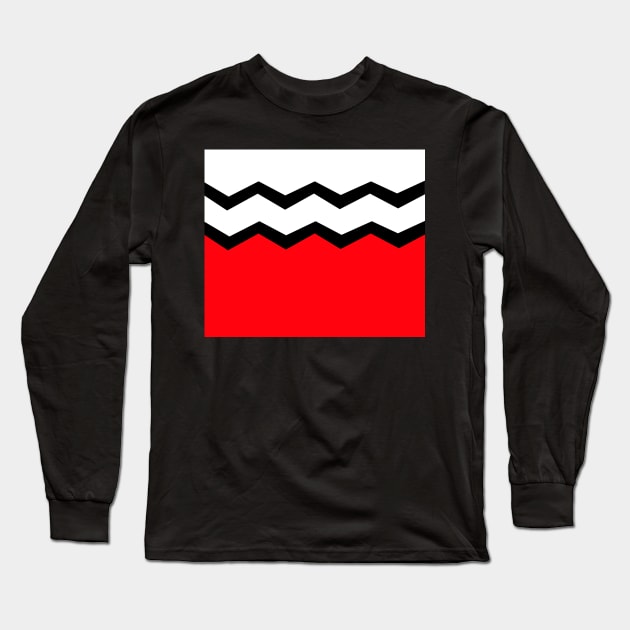 Abstract zigzag - red, black and white. Long Sleeve T-Shirt by kerens